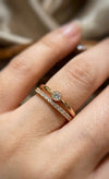 Classic Solitaire Double Layer Ring