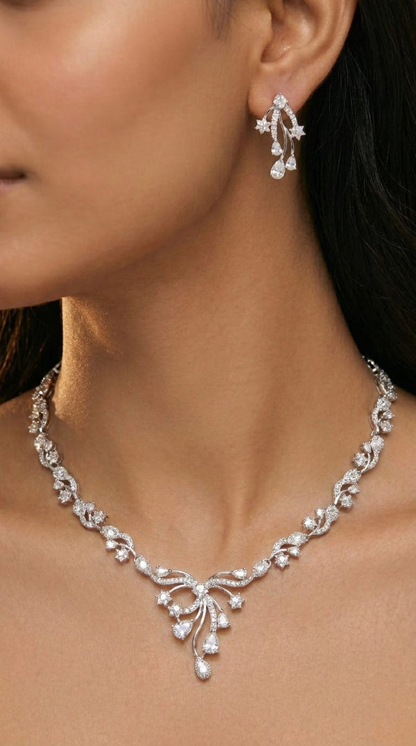 Floral Crystal Necklace