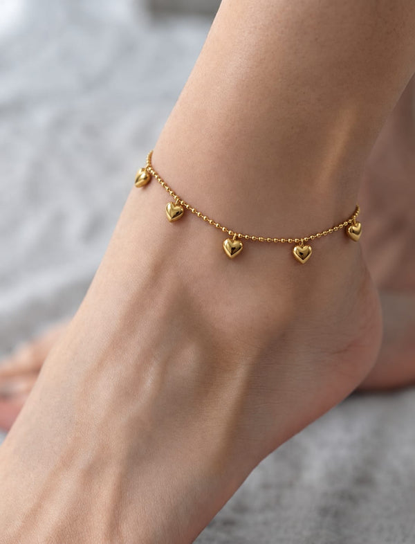 Golden Heart Anklet