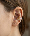 Pink Floral Stone Ear Cuff