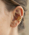 Golden Pink Stone Ear Cuff