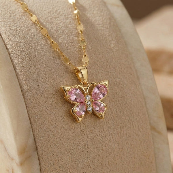 Flutter Pink Butterfly Pendant