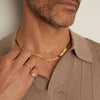 Gold Herringbone Chain Necklace - 5mm