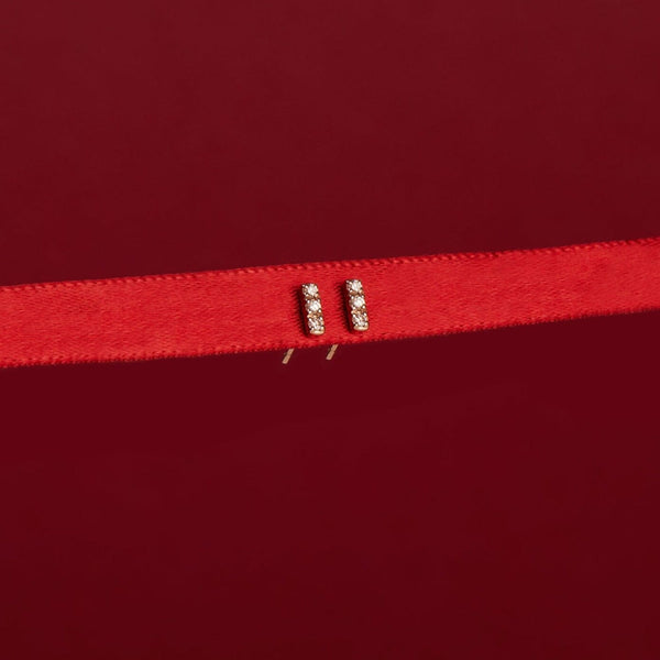 Mini Diamond Bar Earring