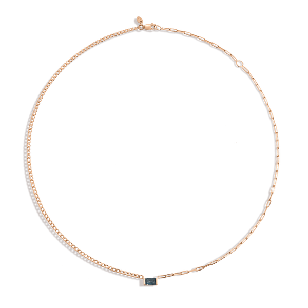 AURATE X MICHELLE: Tranquility Blue Topaz Chain Necklace