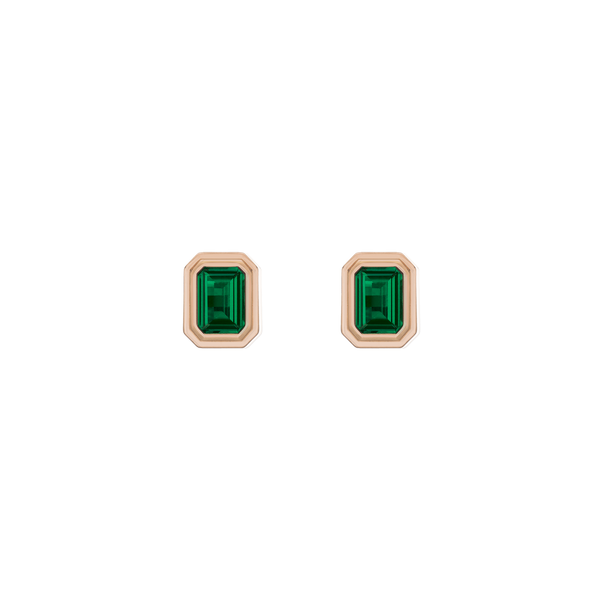 Lab Grown Emerald Heirloom Stud Earrings