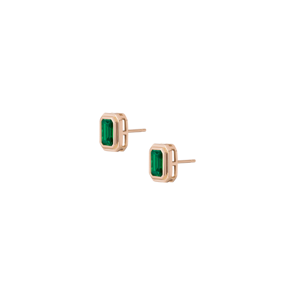 Lab Grown Emerald Heirloom Stud Earrings